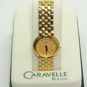Diamond goldtone watch Caravelle by Bulova